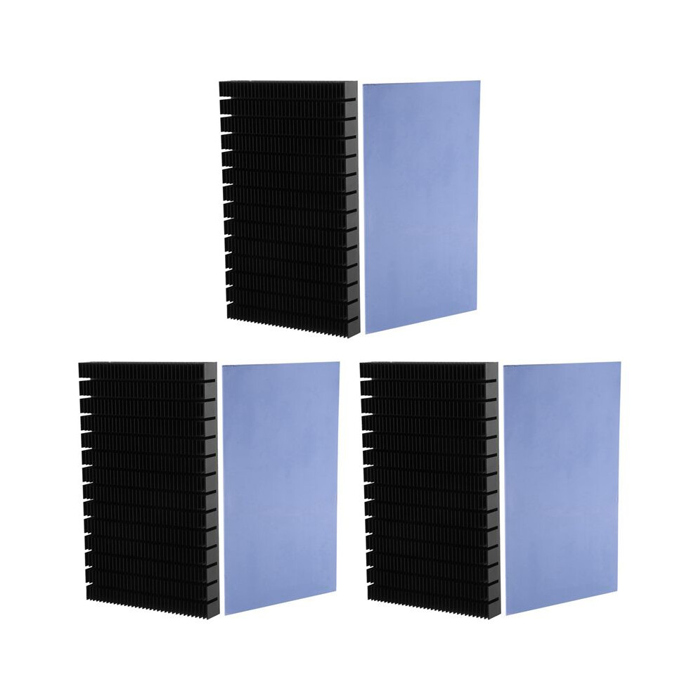 3X Diy Aluminum Radiator For Rtx 3080 3090 Graphics Card Backside Vram, Mod Gpu Backplate 150X90x15mm Black 4712256150816