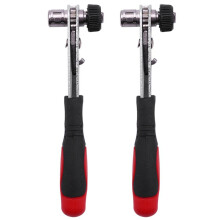 2X Mini Rapid Ratchet Wrench 1/4 Inch Screwdriver Rod Quick Socket Wrench Tools Red