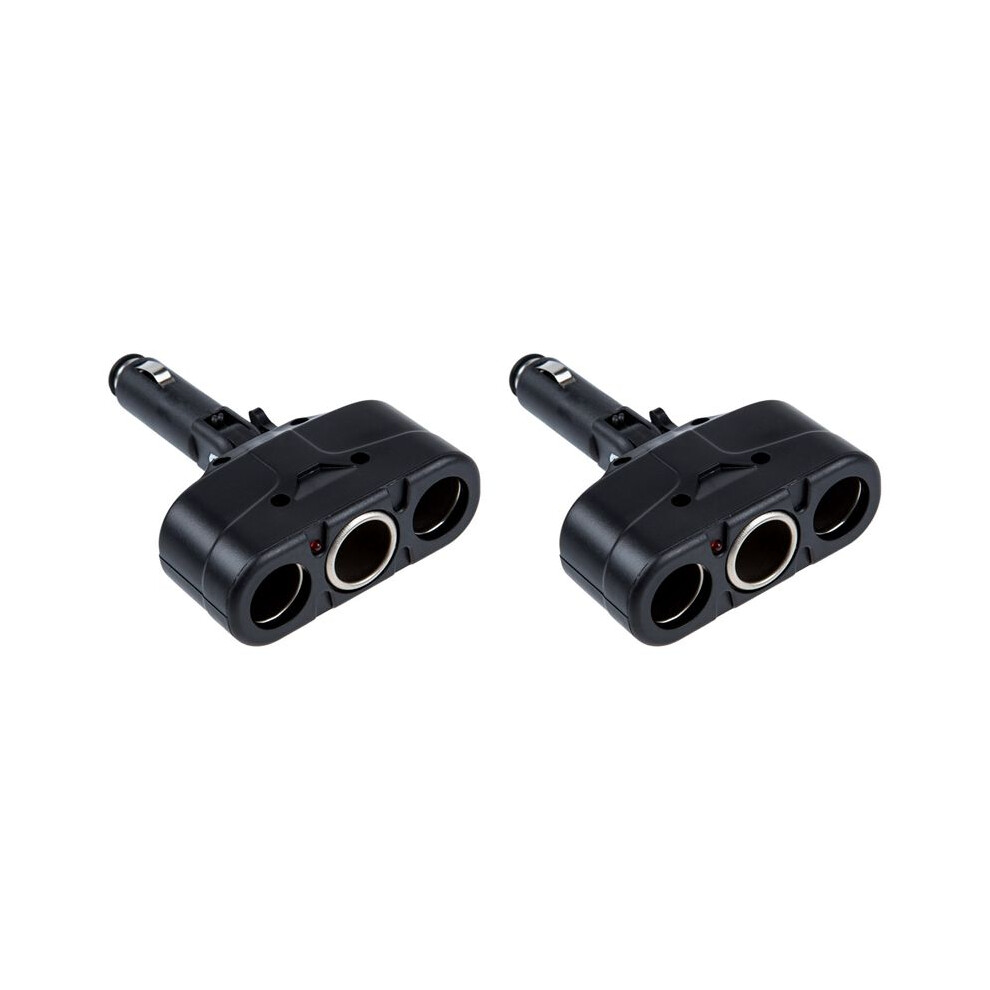 2X 3 Way Socket Car Cigarette Lighter Splitter Led Adapter 6132671399917