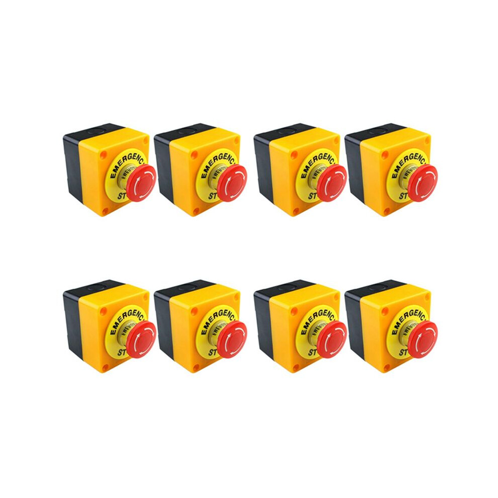 8Pcs Red Mushroom Emergency Stop Shut Off Push Button Switch No + Nc 22Mm Cnc Gecko 6134064328719