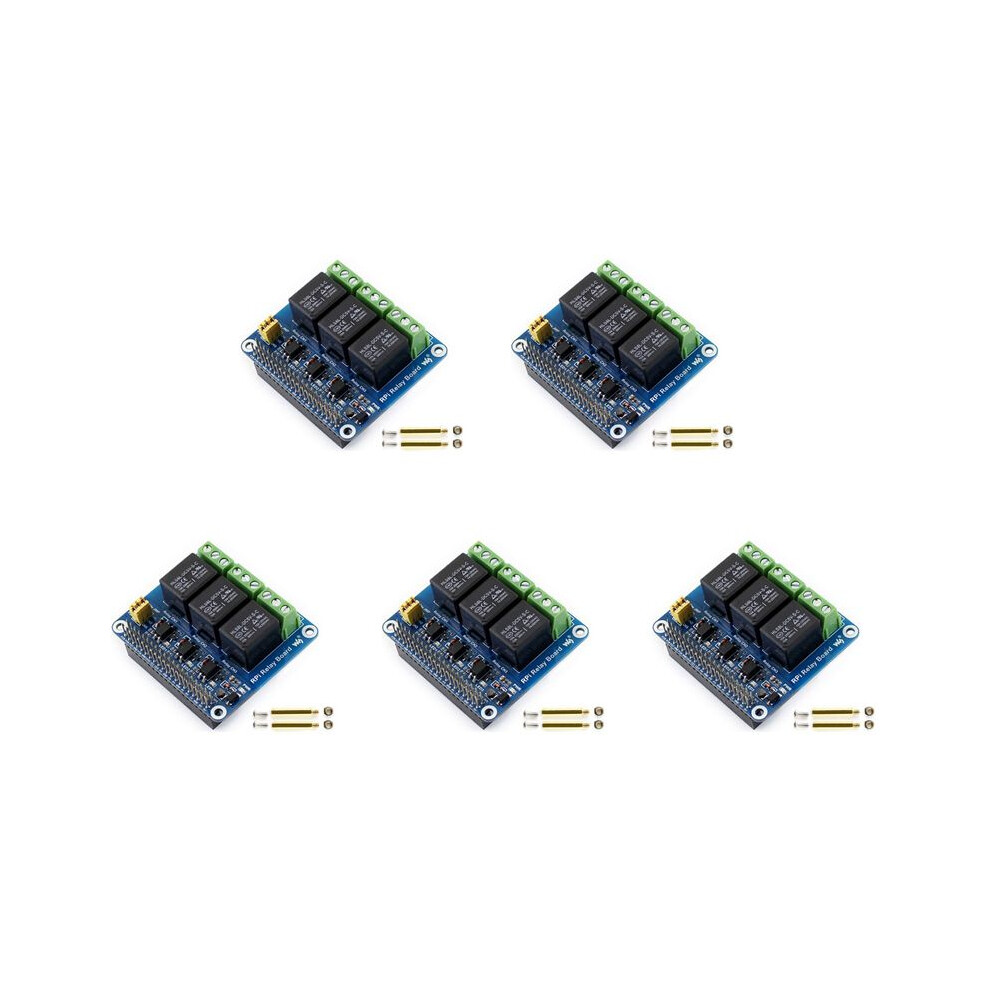5X Waveshare 5V 3-Channel Relay Module Expansion Board Breakout Shield Hat Kit For Rpi Raspberry Pi Zero 2 W Wh 2W 3 4711483752817