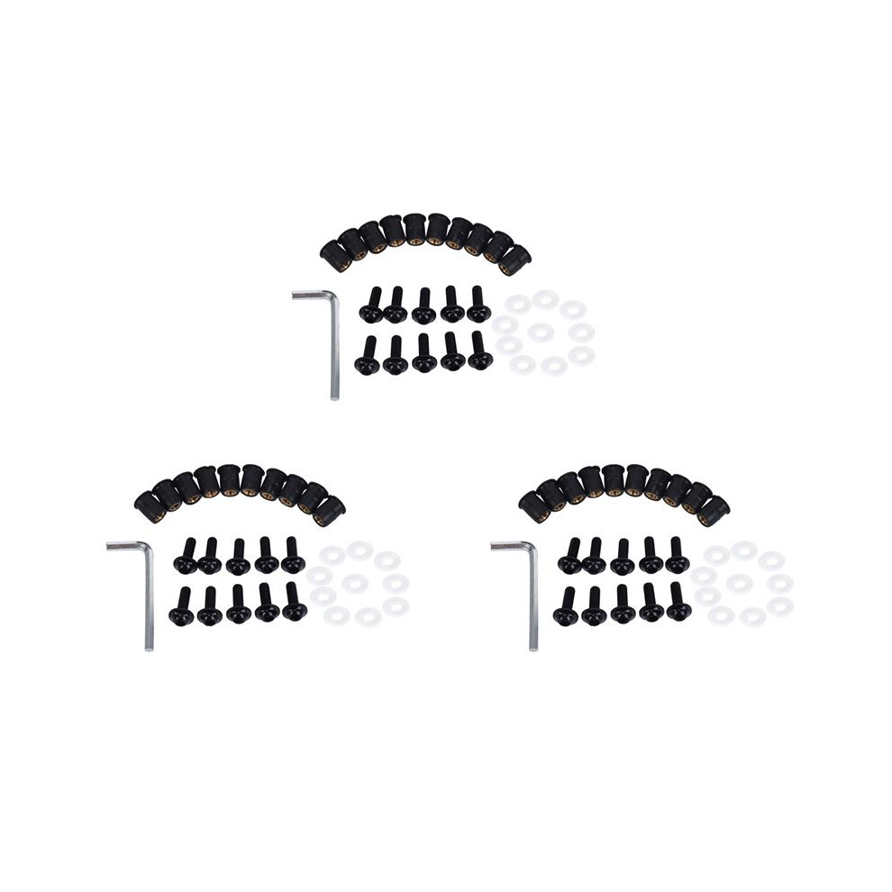 30Pcs/Set M5 Bolts Motorcycle Metric Rubber Well Nuts Windscreen Fairing Cowl Universal For Windshield Accessories 4714144840670