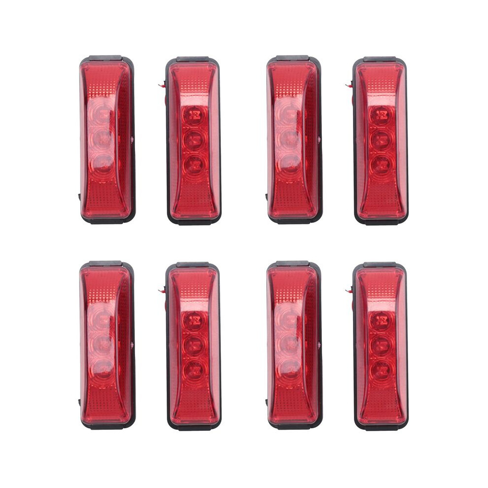 8Pcs 24V 3.9Inch 3 Led Truck Trailer Front Rear Led Side Marker Lights Clearance Indicator Lamp Waterproof Red/Light 4711159855750