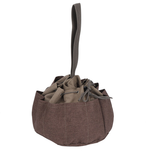 Durable Canvas Tool Bag With Multiple Pockets Sturdy Handle Foldable Lightweight Small Parts Organizer For Screws And Tools Drawstring Closure Compact 1