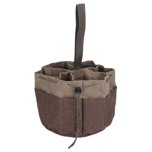 Durable Canvas Tool Bag With Multiple Pockets Sturdy Handle Foldable Lightweight Small Parts Organizer For Screws And Tools Drawstring Closure Compact 2