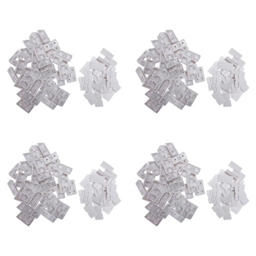 120pcs Shelf Cabinet 90 Degree Plastic Corner Braces Angle Brackets White