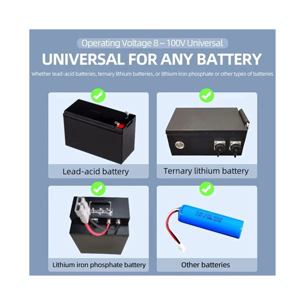 New Pzem-00 Waterproof Digital Lcd Voltmeter Battery Capacity Tester Voltage Indicator Dc8-100V 12V 24V 36V 48V 72V 4711363910726