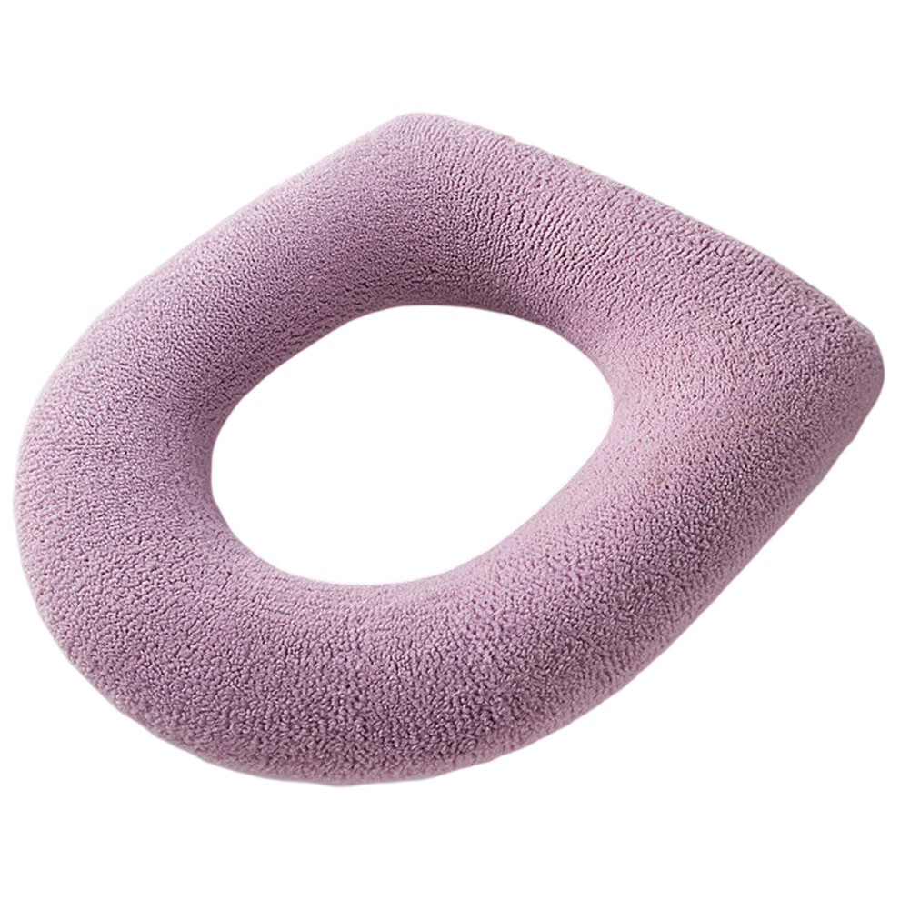 Toilet Seat Cover, Soft Thicker Warmer with Snaps Fixed Stretchable Washable Fiber Cloth Toilet Seat Cushion Warmer, Warm and Comfortable Padded Seat
