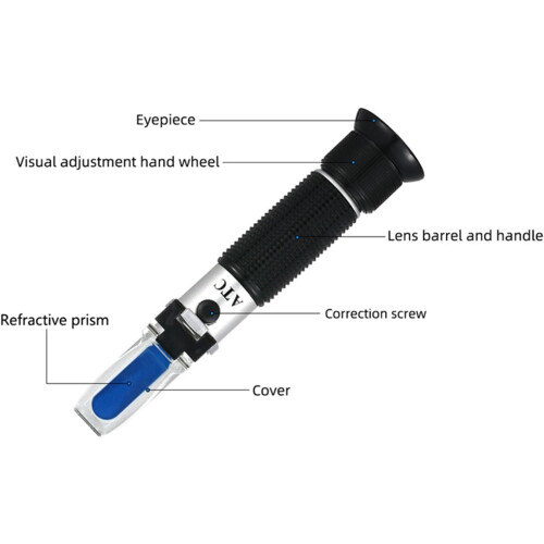 Handheld 032% Brix Refractometer for Fruits Grapes ATC Home Use 2