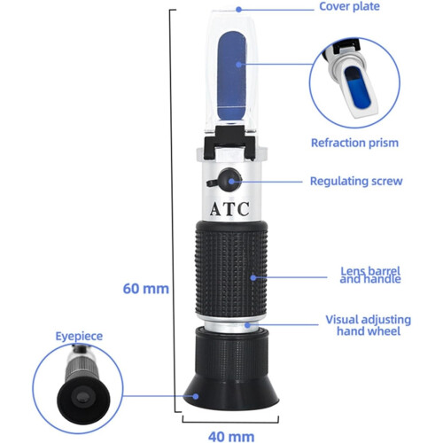 Handheld 032% Brix Refractometer for Fruits Grapes ATC Home Use 1