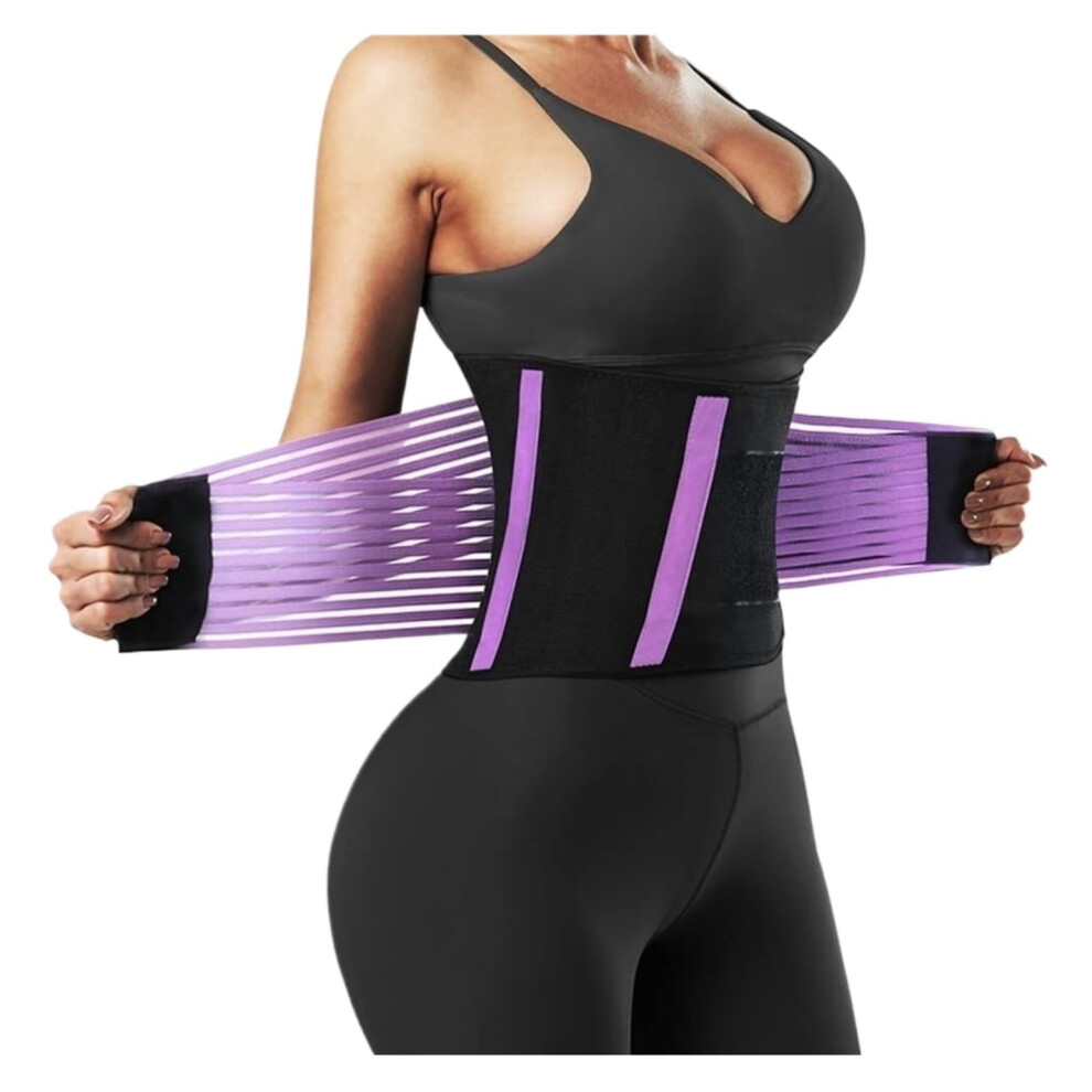 Purple Lower Back Support Brace Breathable Lumbar Decompression Belt Waist Posture Corrector Back Support (, 3XL) Xxxl