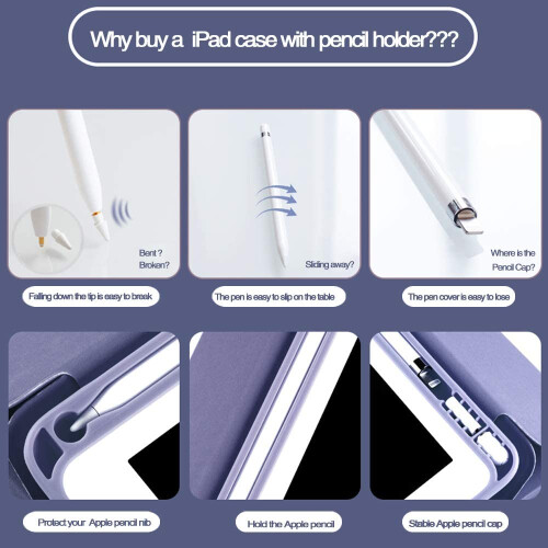 Capa protetora elegante com função de ativação/desativação automática, garantindo proteção completa para iPad de 10,2 polegadas. Parte 1