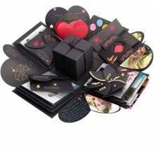 Überraschungsfotoalbum, DIY-Explosionsbox mit Liebesbotschaft und herzförmigem Design für besondere Anlässe, inklusive mehrlagiger Karte und