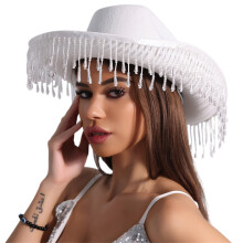 Chapeau de Cowgirl Ă franges en strass pour femmes,-style 1