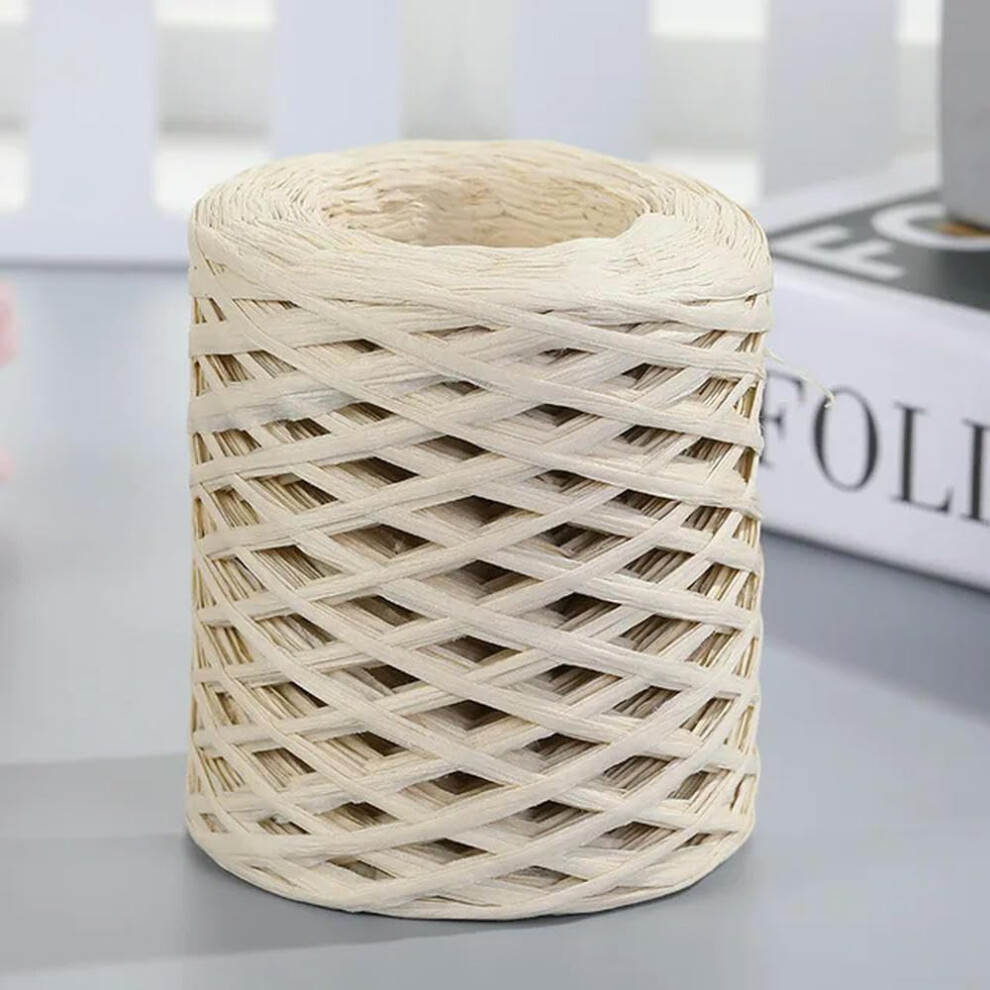 200M Natural Bast Straw Yarn, Handknitted Crochet Grass Paper Rope For Handmade Beach Bag Cord 22 9412369652997
