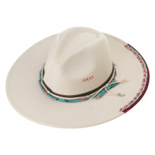 Chapeau Trilby pour adultes, mascarades-Beig tendance fait main