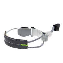 Reflective running gear, adjustable elastic pants leg straps for cycling  visibility accessories, gray.