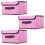 3 Pink Foldable Storage Boxes with Lids 26x19x16cm, Linen Fabric Bin 1