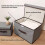 3 Pink Foldable Storage Boxes with Lids 26x19x16cm, Linen Fabric Bin 4