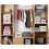 3 Pink Foldable Storage Boxes with Lids 26x19x16cm, Linen Fabric Bin 5