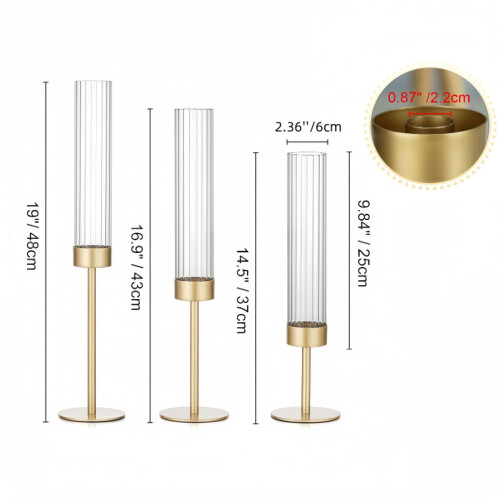 Rustproof Metal Candle Possessors-Electroplated gold o 2