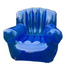 Ergonomic Inflatable Sofa with Comfortable-transparent blue