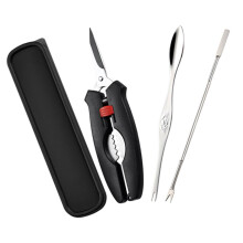 1 Set of Food Tool Set with Crab Opener and Practical Storage Box for Seafood Such as Lobster and Oysters