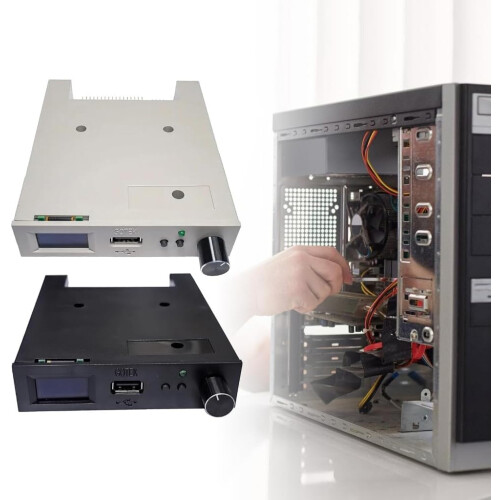 Advanced USB Floppy Drive Emulator SFR1M44U100LQD with Screen Rotation Encoding for Data Storage in Black 1