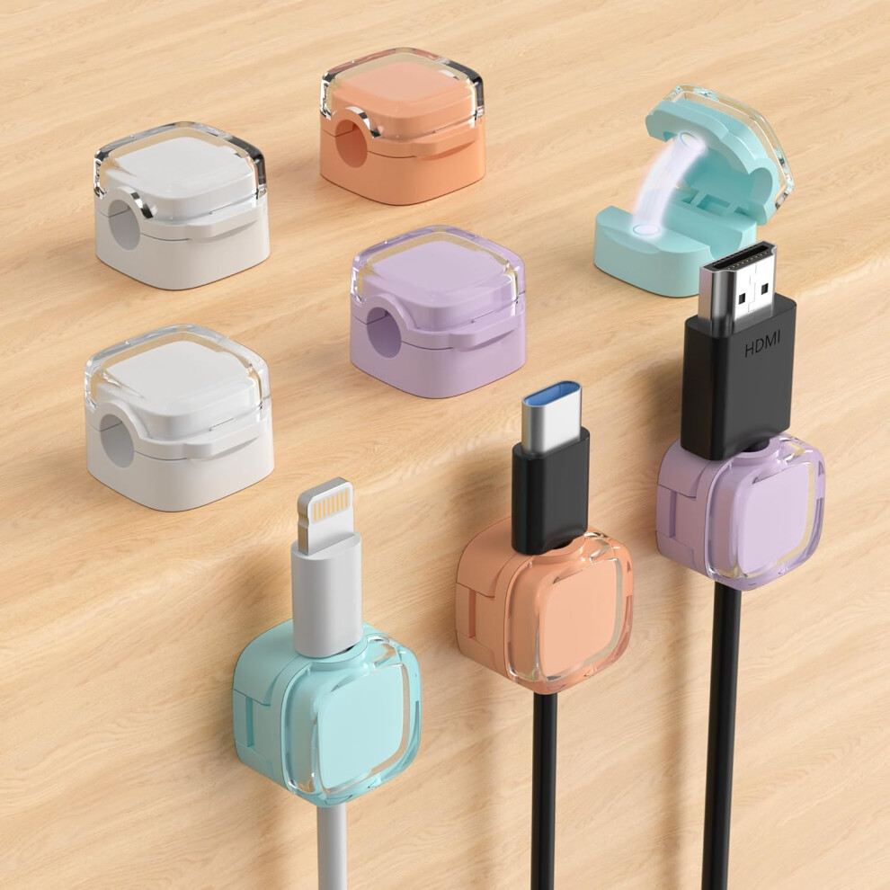 Under Desk Cable Management System, Cord Holder For Nightstand With Magnetic Cable Clips, Adhesive Magnetic Cord Holder And Wire Organizer For Desktop 9437117930530