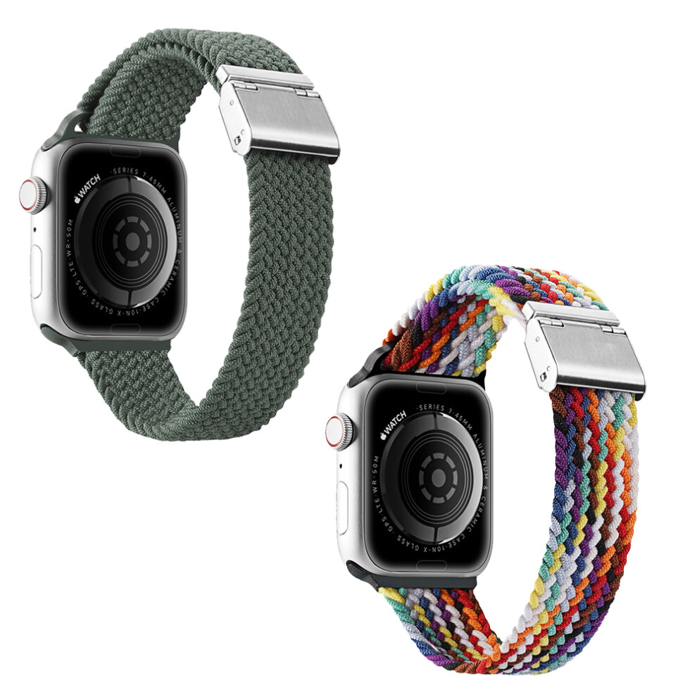Magnetic Stretchy Watch Band For Apple Watch, Compatible For Apple Watch Band 38Mm 40Mm 41Mm 42Mm 44Mm 45Mm 46Mm 49Mm, Adjustable Straps Breathable Ny 9486358098226
