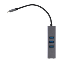 USB-C uitbreidingshub met supersnelle gegevensoverdrachtssnelheden, brede compatibiliteit, 4-poorts USB-C hub, behuizing van aluminiumlegering,