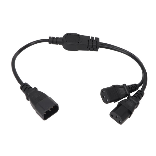 C14To2C13Power Y Splitter Adapter για Server UPS, Universal καλώδιο επέκτασης με υψηλή ονομαστική τάση,