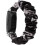 Pulseira elástica de tecido para smartwatch, modelo scrunchie, feita de algodão macio com estampas estilosas, design flexível e leve. 2