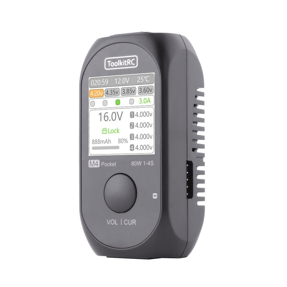Toolkitrc M4 Pocket Balance Charger Dc 80W Smart Balance Charging Xt30 Xt60 Input For 14S Lipo Lihv Life 9365049615723