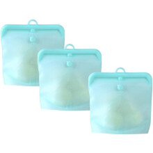 Sacos de silicone reutilizáveis, tipo stand-up com design à prova de vazamentos para uso diário, livres de BPA e resistentes à temperatura,