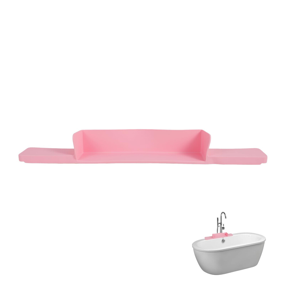 Silicone Sink Edge Protector Handrail Bathtub Water Stopper With 7 Suction Cups Stable Suction Splash Protector For Bathroom (Pink) Pink
