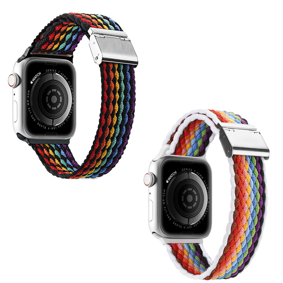 Magnetic Stretchy Watch Band For Apple Watch, Compatible For Apple Watch Band 38Mm 40Mm 41Mm 42Mm 44Mm 45Mm 46Mm 49Mm, Adjustable Straps Breathable Ny 9486358098233