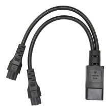 Napájací kábel s obmedzenou doživotnou zárukou, čistá meď bez kyslíka, Iec-320-C14, rozbočovač samec-duálny C5, samica (32 cm)