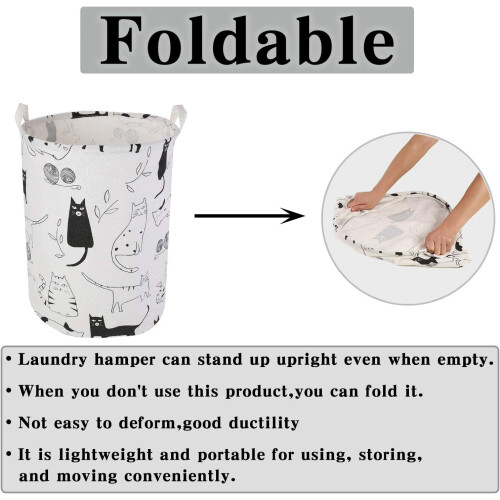 Cotton Canvas Laundry Hamper with Retractable Frame, Foldable Collapsible Design Waterproof Portable Basket, Multi-functional Lightweight Organizer fo 2