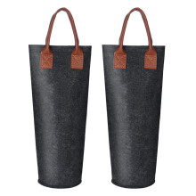 Borsa termica isolante per vino con manico in pelle, borsa portabottiglie in feltro per un design portatile e una presa comoda, protezione affidabile