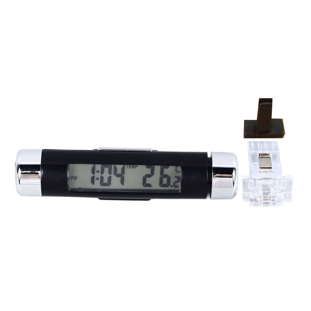 Lcd Display Thermometer Temperature Meter Gauge Automotive Mini Clock Monitor Digital Clip On Car Clock W/ Backlight Function Easy To Carry 4 Truck 9139052023758