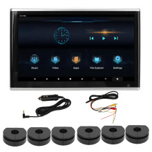 Écran tactile de divertissement arrière, TV Android pour voiture avec lecture vidéo 4K, WiFi, duplication d'écran, HDMI, Bluetooth, FM et