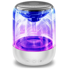 Mini altoparlante portatile, suono immersivo a 360, impermeabile, con effetti luminosi RGB traspiranti, per divertimento sia in casa che all'aperto.
