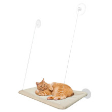 Cat Window Perch, Soft Sill Bed, Cozy Hammock for Kittens, Cream, 14.17x8.46x2.95 Inches