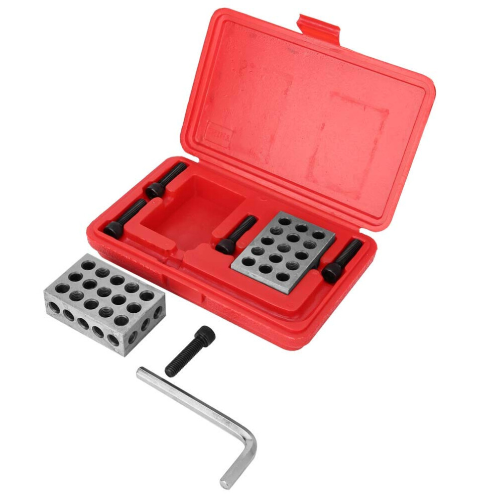 1 Pair Precision 123 Blocks 0.0001 Inch Matching Cutter 23 Holes With Screws Key Cabinet 90 V Block With Clamp End Dimension 9412369657695