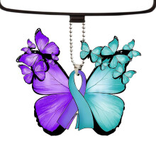 Auto Mirror Ornament Acrylic Butterfly Rearview Mirror Hanger Car Rearview Mirror Accessory Interior Aesthetic for Car Decor