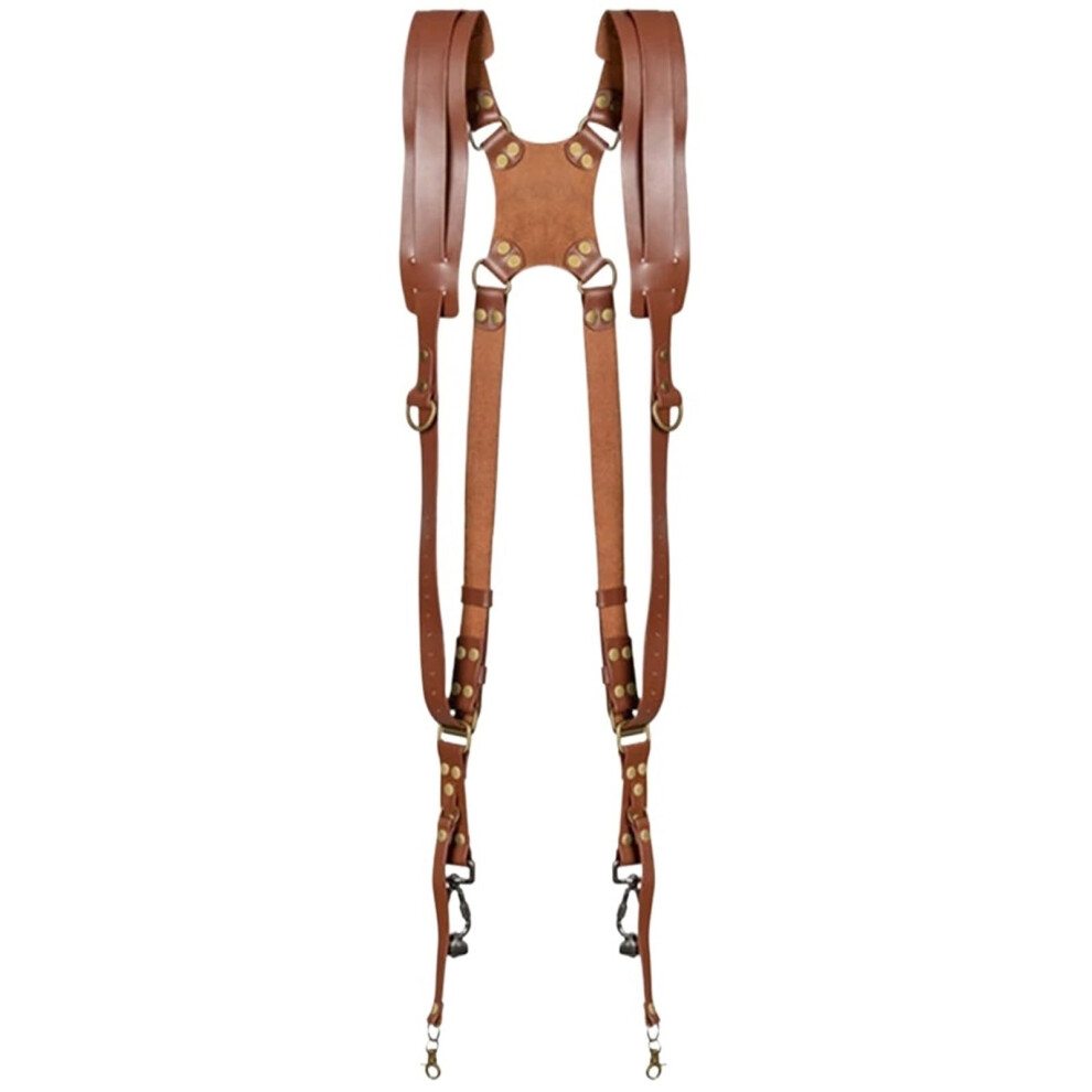 Double Camera Strap, Adjustable Leather Shoulder Strap For Outdoor ( Brown) Dark/Brown 9412369657930