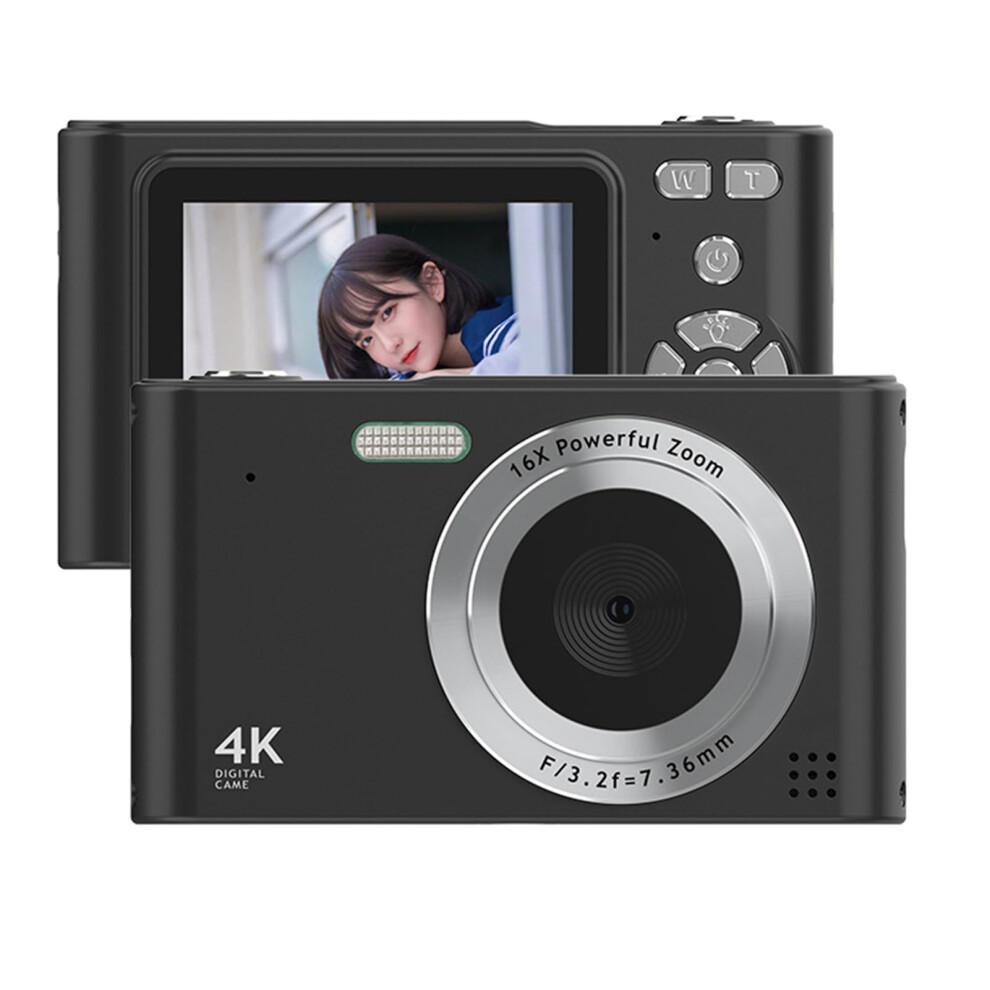4K Digital Camera, 48Mp, 16X Zoom, Face Detection, Builtin Flash (Black) Black 9189345758539