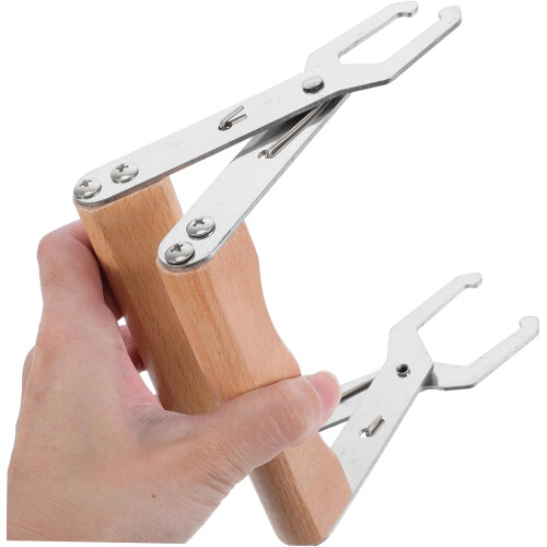 Bee frame lifter with wooden handle for easy removal of frame combs 1