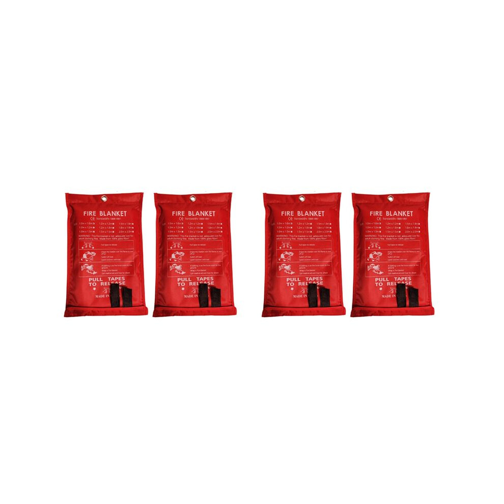 4PCS Emergency Fire Blanket, Fire Blanket, Fire Suppression Blanket for Kitchen, Grill, Fireplace (39.4Inch x 39.4Inch)